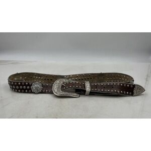 BLAZIN ROXX Belt Womens Large SCALLOP CROC PRINT LEATHER RHINESTONE WESTERN